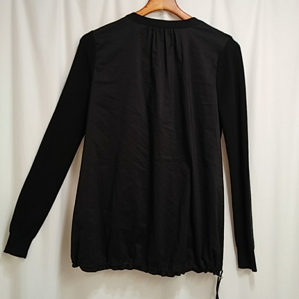 Cabi Button-Front Windbreaker Jacket Contrast Knit - image 4